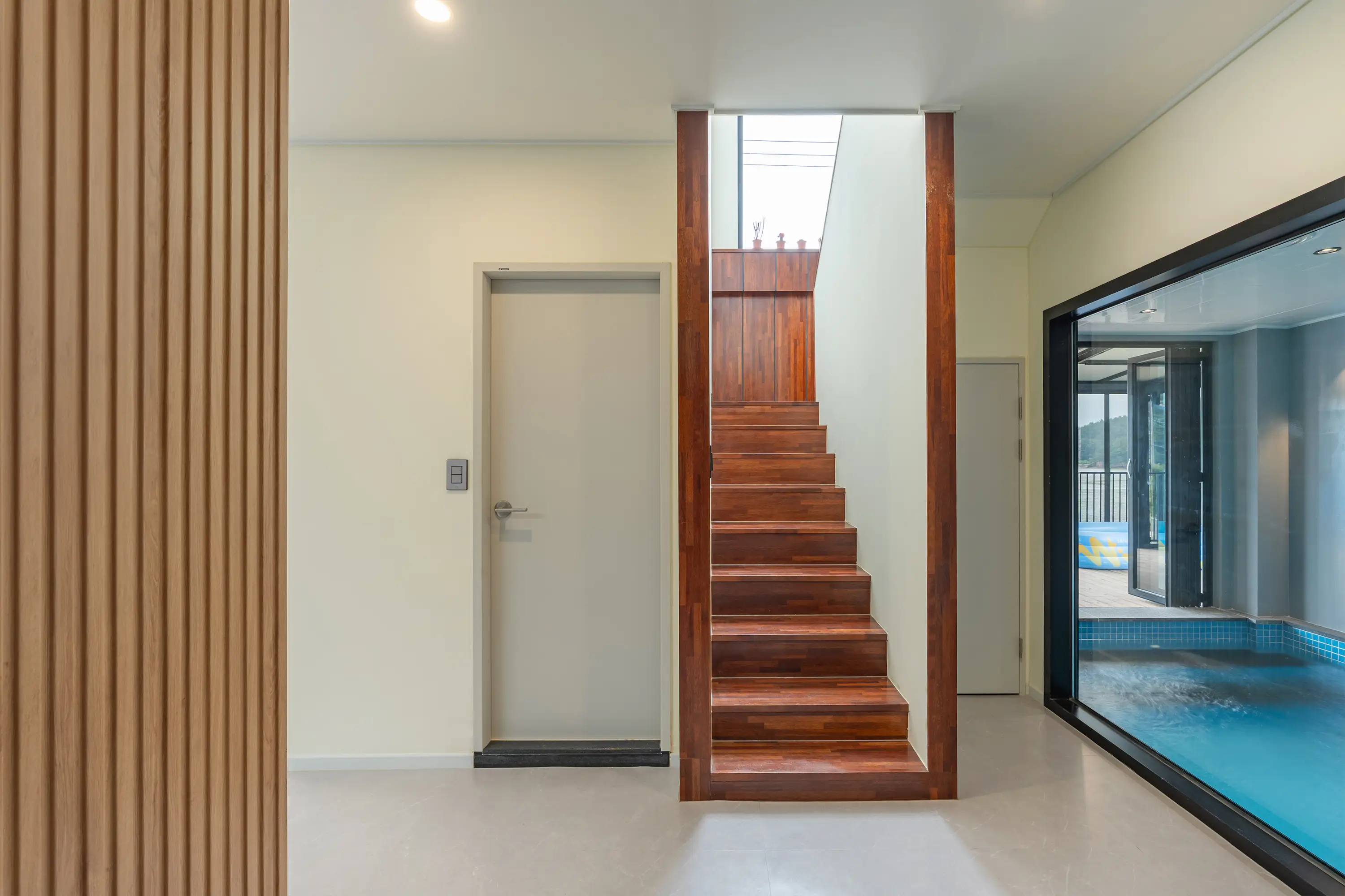 Stairs from the first to the second floor